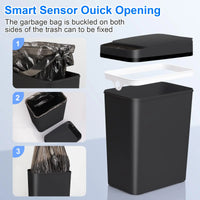 Touchless Trash, 12L Motion Sensor-Activated Trash Can