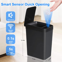 Touchless Trash, 12L Motion Sensor-Activated Trash Can